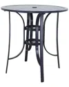 Courtyard Casual Santa Fe Dark Gray Aluminum 36in Round Balcony Height Table In Brown