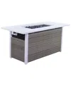 Courtyard Casual Santa Fe Rectangle Fire Pit In White