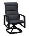 Courtyard Casual Santorini Black 2 Sling Swivel Dining Chairs In Black
