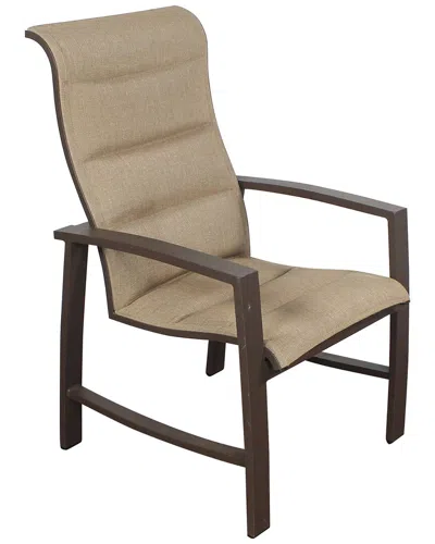 Courtyard Casual Set Of 2 Santorini Padded-sling Dining Chairs In Brown