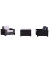 Courtyard Casual St Lucia 3pc Chat Set With 2 Club Chairs And 1 Corner End  Table In Silver