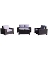 Courtyard Casual St Lucia Loveseat With Cushions In Silver
