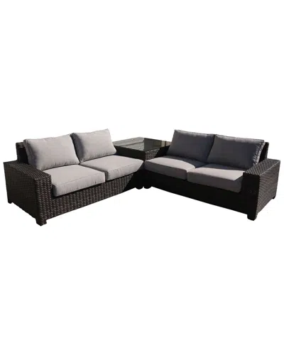 Courtyard Casual St Lucia Silver Oak 3pc Sectional Set With 1 Left And 1 Right  Sectional Loveseats And 1 Corner End