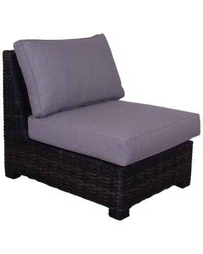 Courtyard Casual St Lucia Silver Oak Armless Middle Chair With Cushions In Gray