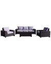 Courtyard Casual St Lucia Three Seat Sofa With Cushions In Silver