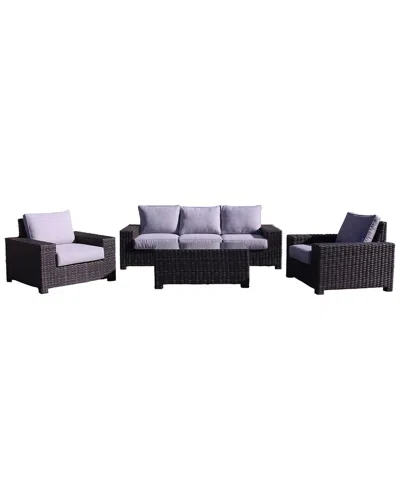Courtyard Casual St Lucia Three Seat Sofa With Cushions In Silver