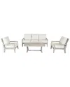 Courtyard Casual Surf Side Teak 4pc Sofa Set