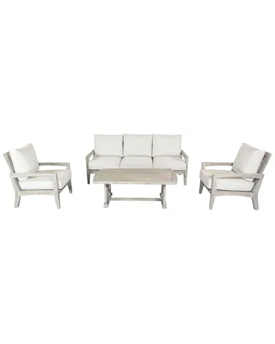 Courtyard Casual Surf Side Teak 4pc Sofa Set