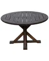 Courtyard Casual Taupe Round Flag Leg Dining Table In Taupe