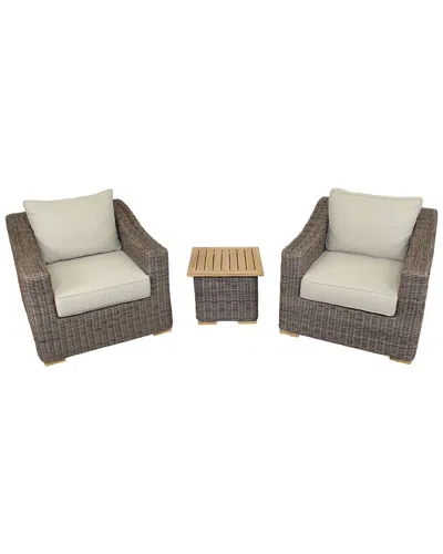 Courtyard Casual Tivoli 3 Pc Chat Set In Brown