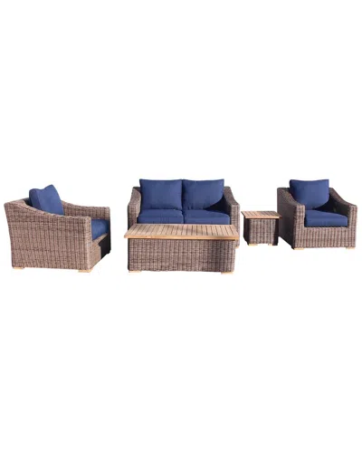 Courtyard Casual Tivoli 4 Pc Loveseat Set In Blue