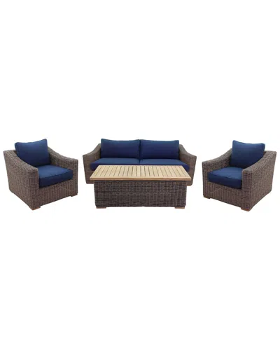 Courtyard Casual Tivoli 4 Pc Sofa Set In Blue