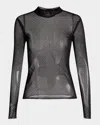 Cout De La Liberte Ayla Metallic Dot Long-sleeve Top In Blk