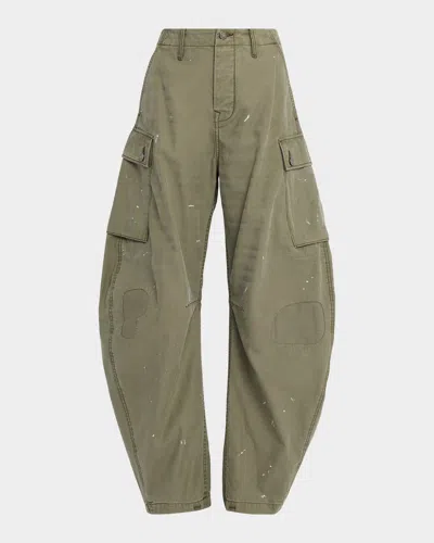 Cout De La Liberte Barrel-leg Cargo Pants In Green