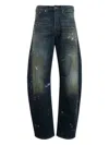 Cout De La Liberte Barrel-leg Paint-splatter Jeans In Blue