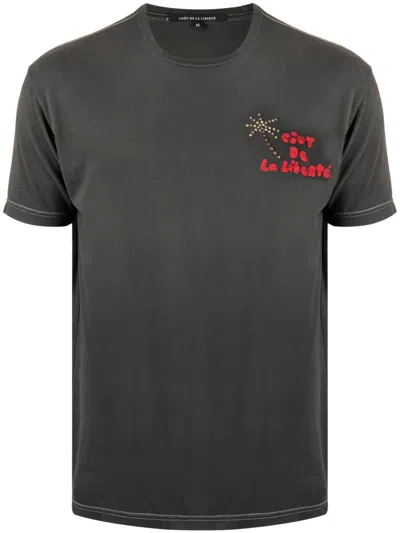 Cout De La Liberte Bead-embellished Logo-embroidered T-shirt In Green