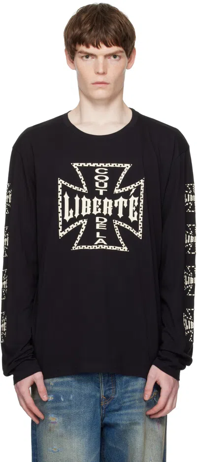 Cout De La Liberte Black Acadian Printed Logo Crystal T-shirt
