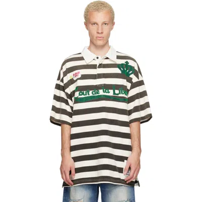Cout De La Liberte Black & White Connor Stripe Rugby Polo In Multi