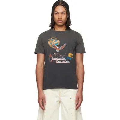 Cout De La Liberte Black Freddie 'coast To Coast' Emb S/s T-shirt In Gray