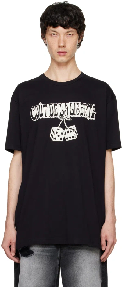 Cout De La Liberte Black Freddie Cout Dice T-shirt In Black-white