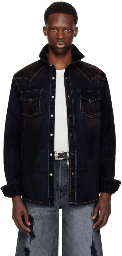 Cout De La Liberte Black Stevie Denim Shirt In Di Niro Black 220
