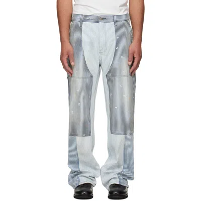 Cout De La Liberte Blue & White Max Hickory Stripe Union Work Jeans