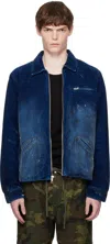 Cout De La Liberte Blue Luke Indigo Cord Jacket In Blue