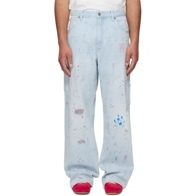 Cout De La Liberte Blue Nova Sling Over Sized Painter Jeans