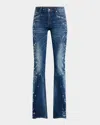 Cout De La Liberte Britney Mosaic-embellished Flare Jeans In Tovel Wash