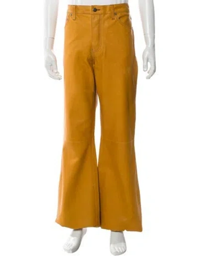 Pre-owned Cout De La Liberte Calfskin Chinos In Orange