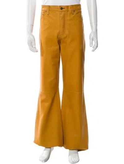 Pre-owned Cout De La Liberte Calfskin Chinos In Orange