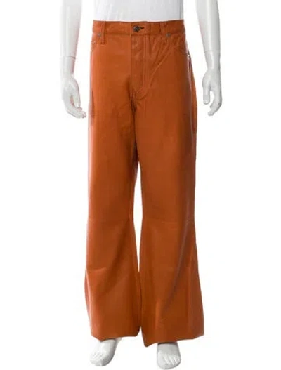 Pre-owned Cout De La Liberte Calfskin Chinos In Orange