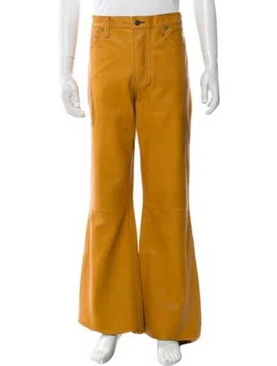 Pre-owned Cout De La Liberte Calfskin Chinos In Orange