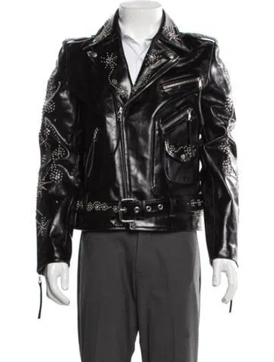 Pre-owned Cout De La Liberte Calfskin Moto Jacket In Black