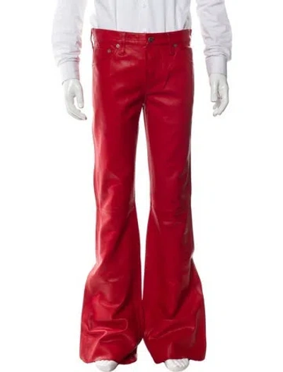 Pre-owned Cout De La Liberte Calfskin Pants W/ Tags In Red