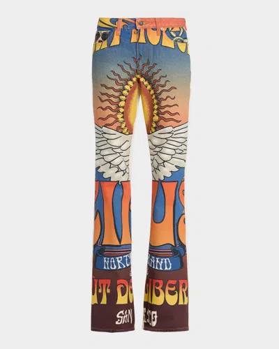 Cout De La Liberte Camila Printed Canvas Bootcut Pants In Multi