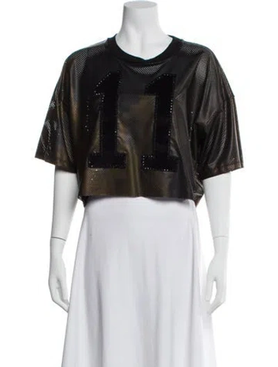 Pre-owned Cout De La Liberte Camouflage Print Crew Neck Crop Top W/ Tags In Multi