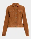 Cout De La Liberte Donna Suede Trucker Jacket In Brown
