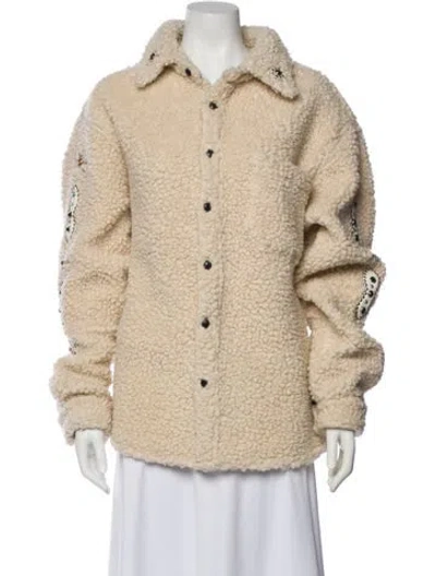 Pre-owned Cout De La Liberte Faux Shearling Faux Fur Coat In Neutral