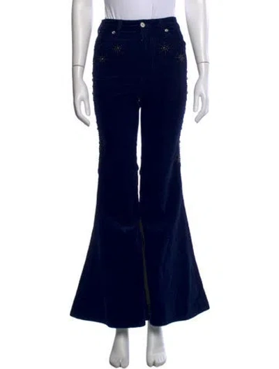 Pre-owned Cout De La Liberte Flared Pants In Blue