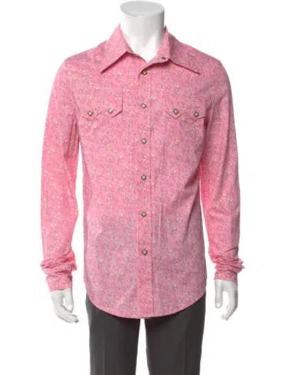 Pre-owned Cout De La Liberte Floral Print Long Sleeve Shirt In Pink