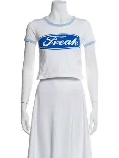 Pre-owned Cout De La Liberte Graphic Print Crew Neck Crop Top W/ Tags In Multi