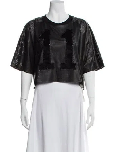 Pre-owned Cout De La Liberte Graphic Print Crew Neck Crop Top W/ Tags In Multi