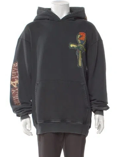 Pre-owned Cout De La Liberte Graphic Print Crew Neck Hoodie In Gray