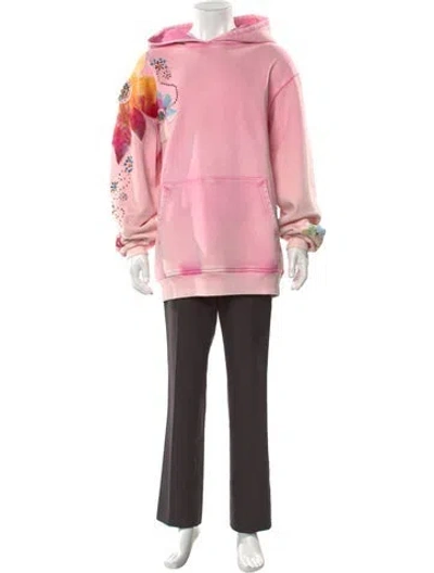 Pre-owned Cout De La Liberte Graphic Print Crew Neck Hoodie In Pink