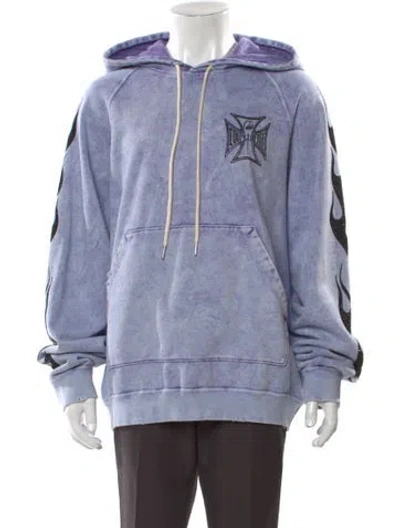 Pre-owned Cout De La Liberte Graphic Print Crew Neck Hoodie In Purple