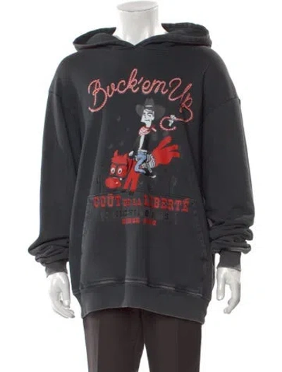 Pre-owned Cout De La Liberte Graphic Print Crew Neck Hoodie W/ Tags In Gray