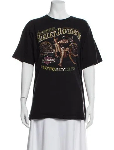 Pre-owned Cout De La Liberte Graphic Print Crew Neck T-shirt In Black