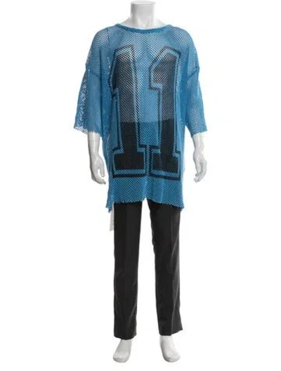 Pre-owned Cout De La Liberte Graphic Print Crew Neck T-shirt In Blue