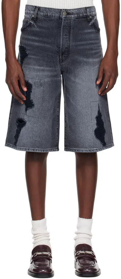 Cout De La Liberte Gray Zander Denim Shorts In Cloony